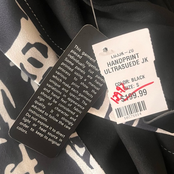 🏷️🆕🎉 totw • black & white soft suede abstract statement jacket - Picture 16 of 16